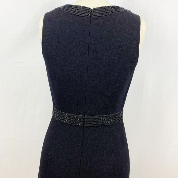 Carmen Marc Valvo Black Sleeveless Sheath Dress - Picture 3 of 8